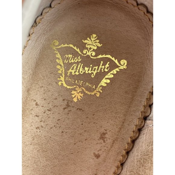 *Vintage Miss Albright Mary Jane Heels Womens 10 Brown Rockabilly Velvet Bow - Picture 14 of 16